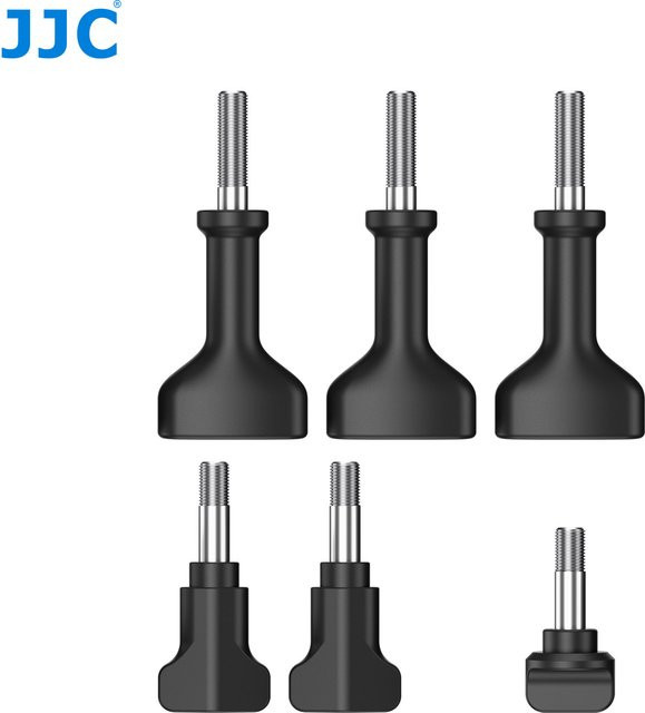 JJC 6er-Pack Rändelschraubenset in Schwarz für Insta360 X4 X5 GoPro 13 12 11 10 9 8 7 6 5 und DJI Action 6 5 Pro 5 4 3 Action-Kameras - Bild 1