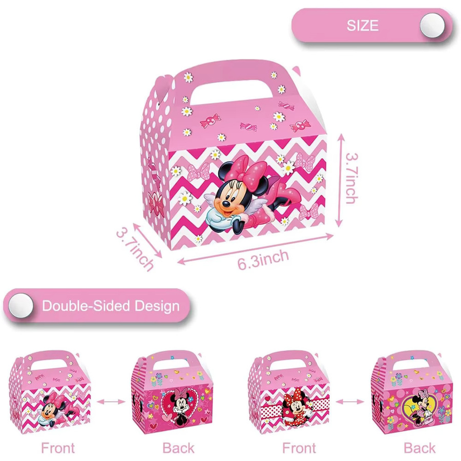 Disney Minnie und Mickey Mouse Cartoon Party-Geschenktüten aus Papier, 12 Stück, bunt und pink - Bild 2