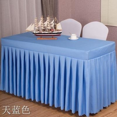 JINGYUE Pet Tischdecke rechteckig blau einfarbig mit Falten B/T/H: 60 x 60 x 0 cm - Bild 1