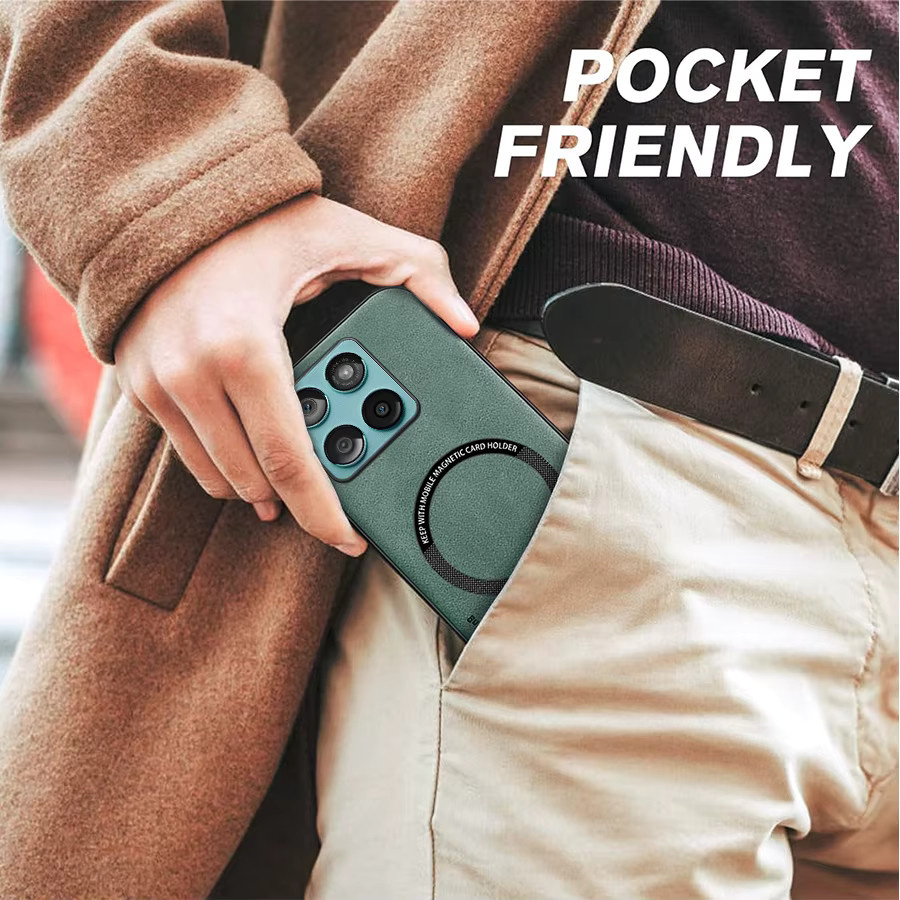 Stoßfeste Magnetische Retro-Soft-PU-Leder Handyhülle für Motorola Moto Edge 60 Fusion Stylus 60 Pro 60S in Grün - Bild 4