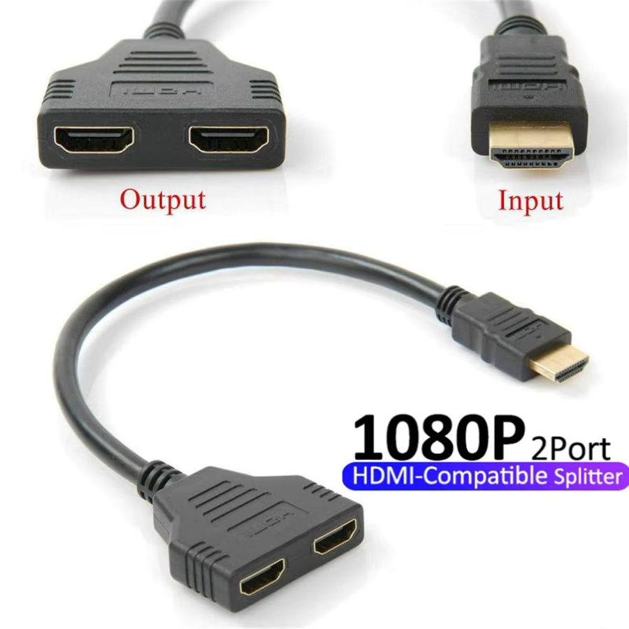 Maerknon HDMI Splitter 1 In 2 Out Full HD 1080P mit Audio Interface in Schwarz - Bild 3