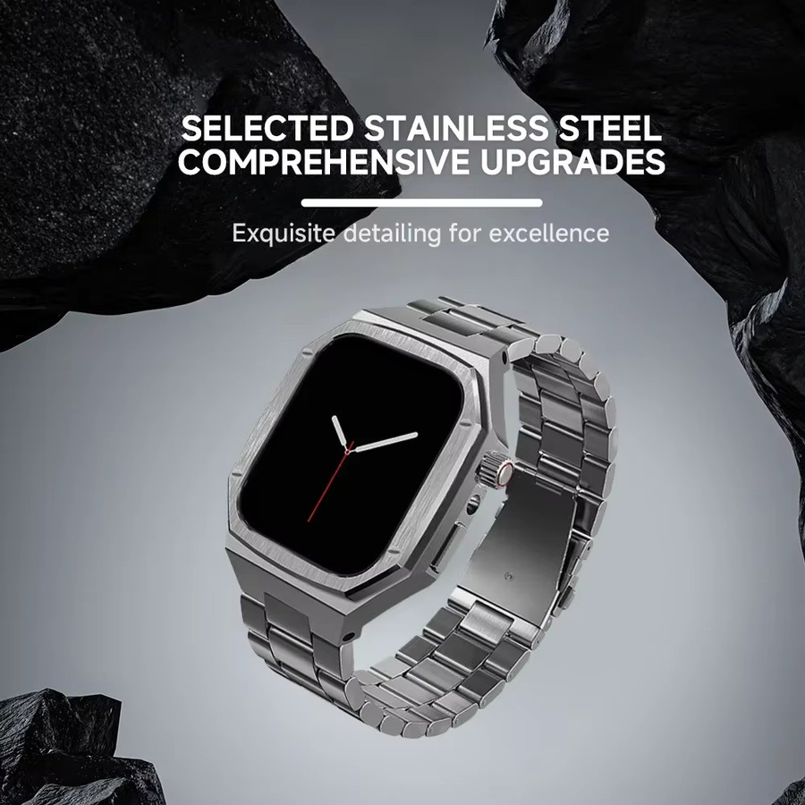 FancyWrist Uhrenarmband und Gehäuse, Edelstahl, Silber, Apple Watch 11, 42 mm, 46 mm - Bild 5