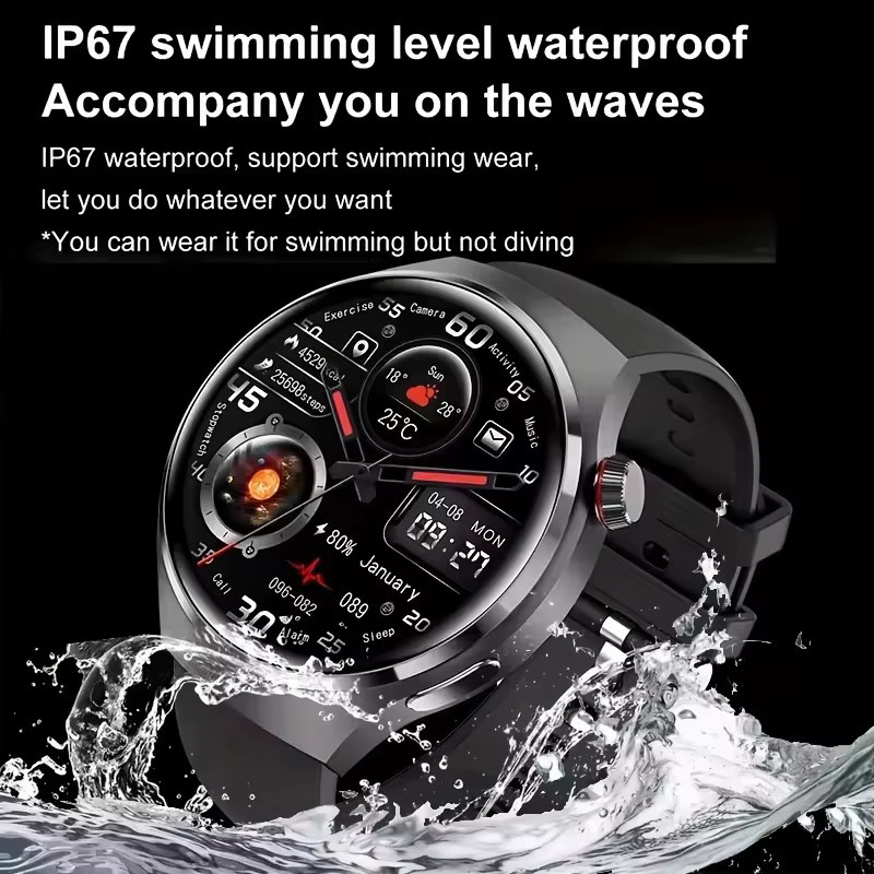 Smartwatch für Herren von BOALZETD mit Vollkreis-Touchscreen, drahtloser Anruffunktion, Sport- und Fitnessfunktionen, wasserdicht, in Schwarz und Silber - Bild 5