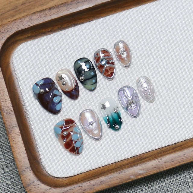 Stylebon Künstliche Nägel, Kurze Mandel-Nagelspitzen, Glänzend, Damen - Bild 1