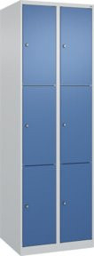 C+P Schließfachschrank Classic PLUS mit 2 Abteilen, Farbe Grau und Blau, B/T/H: 60 x 50 x 185 cm - Bild 1