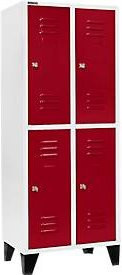 Schäfer Shop Select Kleiderspind mit 2 x 2 Abteilen, Zylinderschloss und Füßen, Farbe: Rubinrot, Breite: 40 cm - Bild 1
