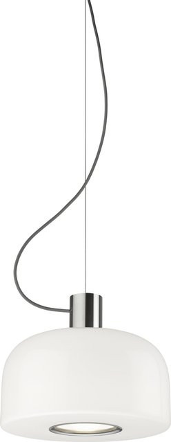 Flos Bellhop Glass Pendelleuchte in Silber mit transparentem Glas und Metall - Bild 1