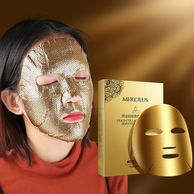 MERCILEN Gold Collagen Peptide Honeycomb Mask, 30 ml, Gesichtspflege - Bild 1
