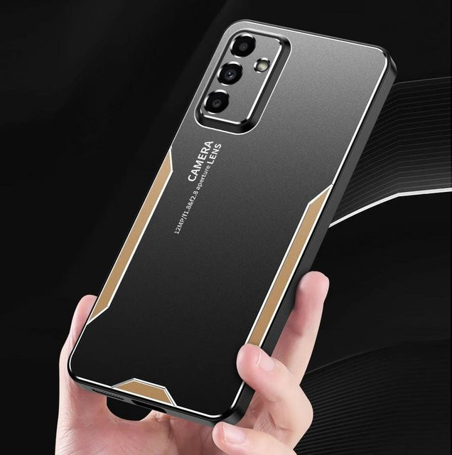 Samsung Handyhülle aus Aluminiumlegierung in Schwarz mit mattem Metall-Finish für verschiedene Modelle wie A57 A37 A07 A17 A27 A56 A36 A26 A16 A06 4G A55 A35 A25 A15 A05 - Bild 1