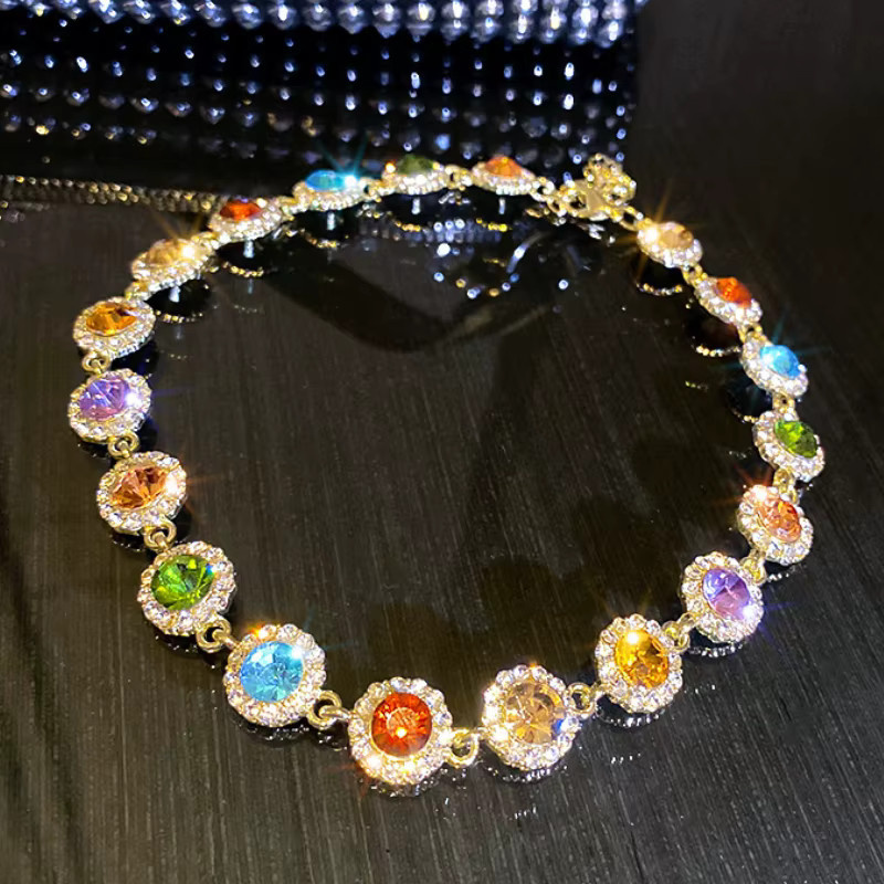 DREJEW Choker-Halskette, Kristall, Bunt, Damen - Bild 3