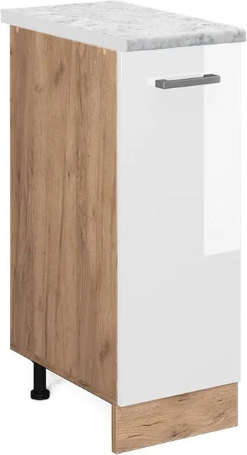 Vicco R-Line Apothekerschrank Medizinschrank für die Küche in Weiß Hochglanz und Anthrazit mit Marmor-Optik, B/T/H: 60,0 x 30,0 x 81,6 cm - Bild 1
