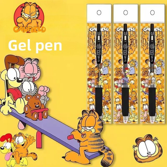 Garfield Kawaii Gelstift mit schwarzer Tinte und einziehbarer Spitze für Schule und Büro - Bild 1