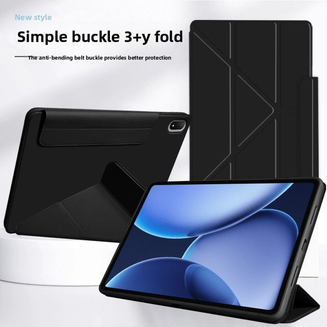 YOUQEEC Smart Flip Case Y-Folding Schutzhülle aus PU-Leder für OnePlus Pad 2, Pad 3, Pad Pro, Oppo Pad 4 und Pad 4 Pro in Grau - Bild 1