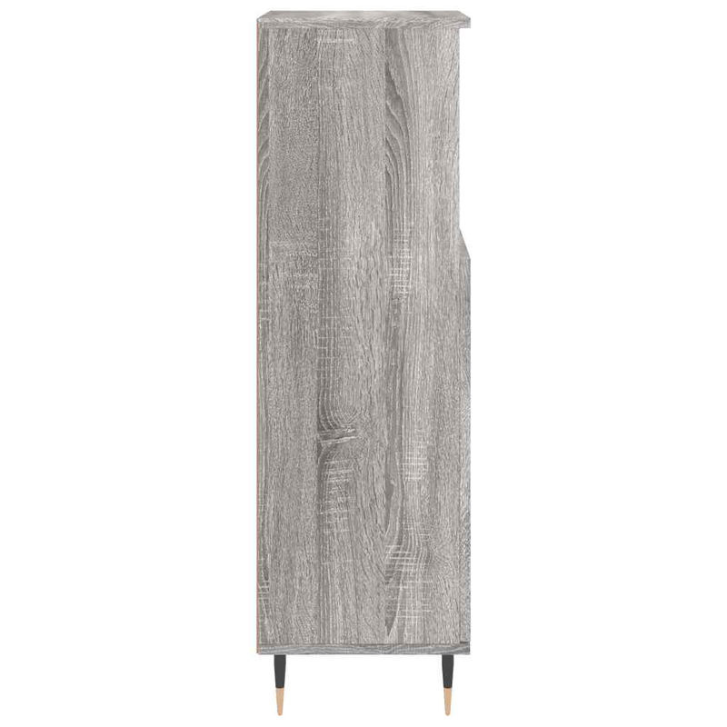 vidaXL Badschrank Grau Sonoma im industriellen Stil mit offenen Regalen und Türen, B/T/H: 30 x 30 x 100 cm - Bild 2