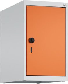 C+P Aufsatzschrank 7035/2004 mit Sicherheits-Drehriegel und 1 Abteil, B/T/H: 50 x 30 x 50 cm, Lichtgrau/Reinorange - Bild 1