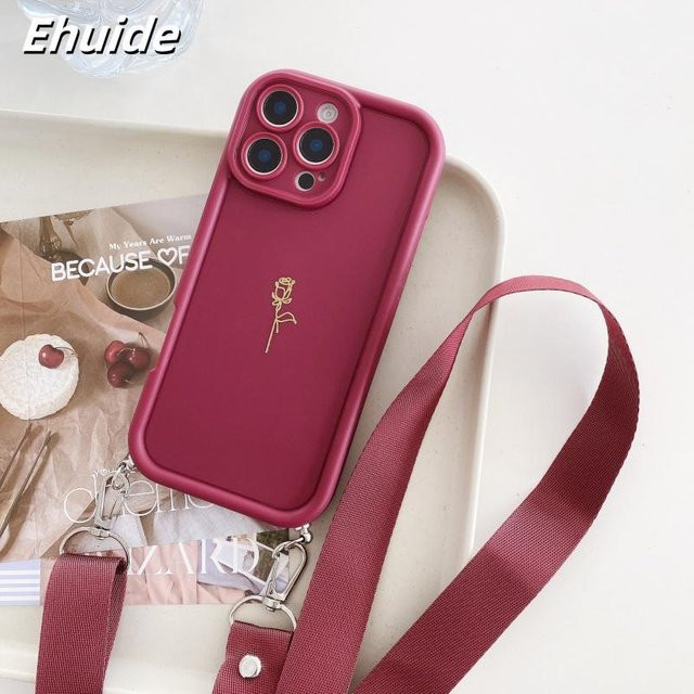 Xiaomi Handyhülle mit Rosen-Riemen und Lanyard in Pink und Transparent für Redmi Note 14 13 14C 14S 15C 15 Mi 14T 13T 12T 15T - Bild 1