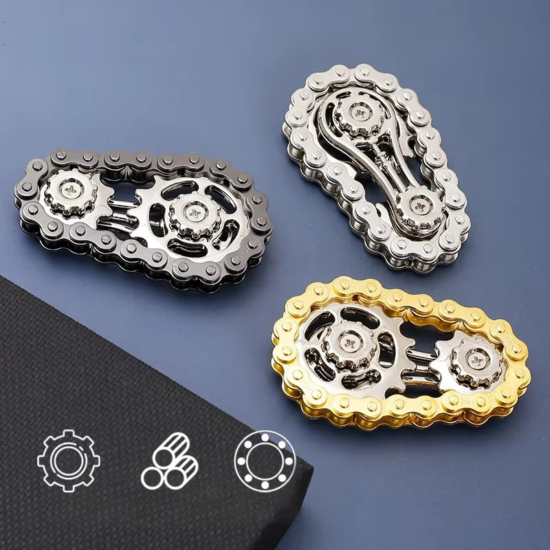 YuHaoHui Kettenrad Fingerspitze Gyroskop Fidget Spinner, Anti Stress, Metall - Bild 3