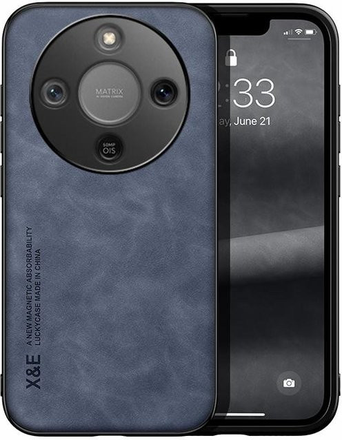 Magnetische Leder-Handyhülle für Honor Magic8 Lite 5G in Blau - Bild 1