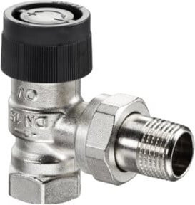 Oventrop Thermostatventil Baureihe A DN 15 Eckventil aus vernickeltem Messing in Silber - Bild 1