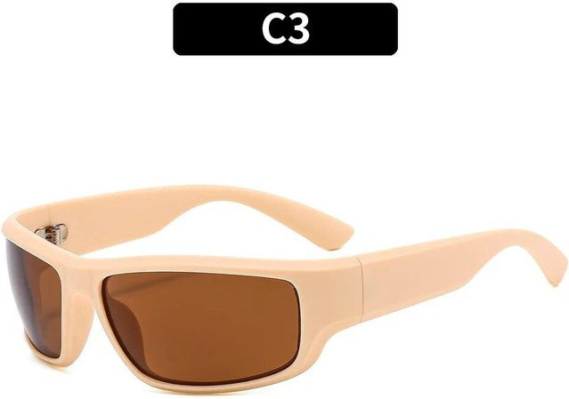Binchi Outdoor Equipment Sonnenbrille, quadratisch, Vollrand, Kunststoff, beige, Unisex - Bild 1