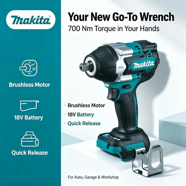 Makita DTW700 18V Akku-Schlagschrauber mit bürstenlosem Motor und 1000Nm Drehmoment - Bild 1
