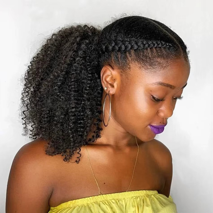 Tomiyaa Afro Puff Haarteile, lockiges Haar, Damen - Bild 5