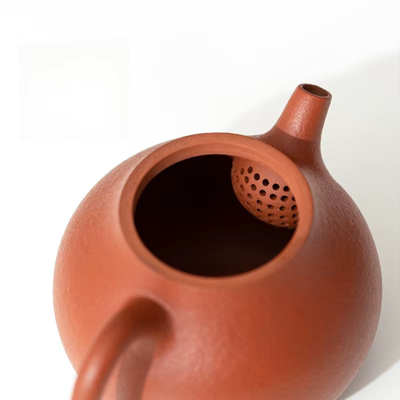 Handgefertigte Zhuni Teekanne aus rotem Ton in Birnenform für die Gongfu-Teezeremonie, Farbe: Rot/Braun - Bild 3