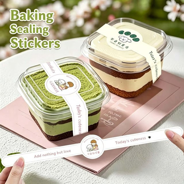 Wasserdichte Versiegelungsaufkleber in Beige für individuelle Logos und Geschenkverpackungen - Bild 1