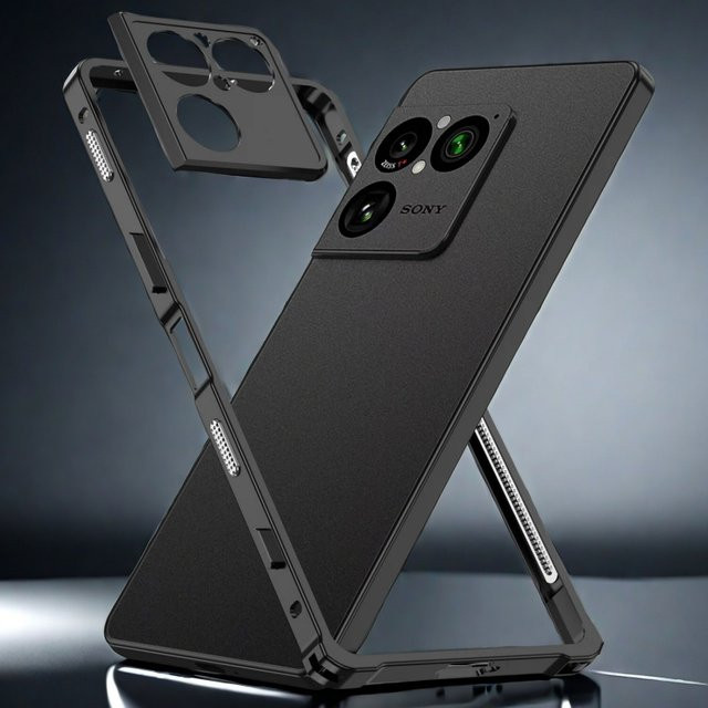 Sony Xperia 1 VIII Hülle mit Metallrahmen und Kameralinsen-Schutz in Silber - Bild 1