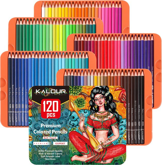 KALOUR Ölfarbstift-Set mit 72 Farben in einer Metallbox für Kunst und Zeichnen, Mehrfarbig - Bild 1