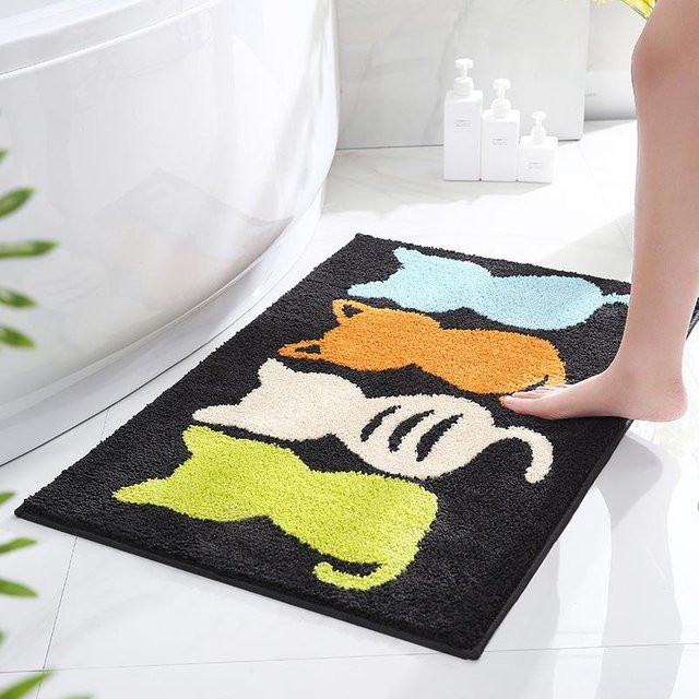 Rutschfeste Cartoon Badezimmer Matte aus Polyester, feuchtigkeitsableitend und waschbar, B/B: 50 x 80 cm - Bild 1