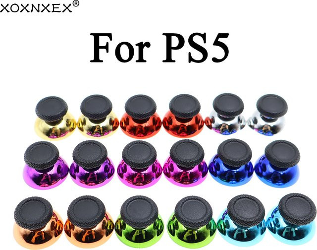XOXNXEX 2er-Set 3D Analog Joystick Caps in Chrom Silber als Ersatz-Thumbstick-Abdeckung für deinen PS5 Controller - Bild 1