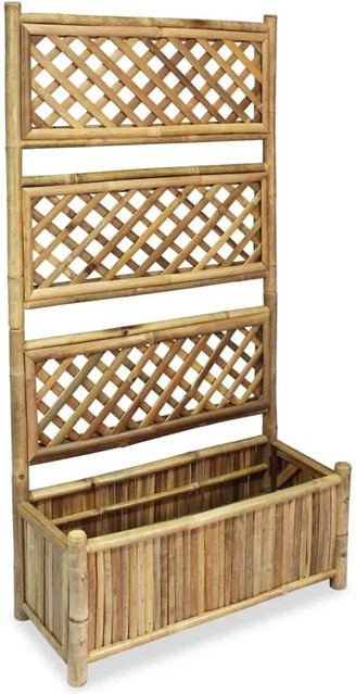 vidaXL Garten-Hochbeet mit Bambus-Spalier in Braun, Höhe: 70 cm - Bild 1