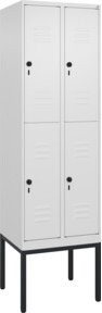 C+P Doppelstock-Spind Classic PLUS mit 2 Abteilen und Sicherheits-Drehriegel in Verkehrsweiß, B/T/H: 212 x 60 x 50 cm - Bild 1