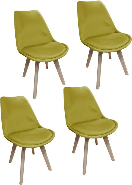 HTI-Living Stuhl Atlanta Velvet in Curry Gelb-Orange - Bild 1