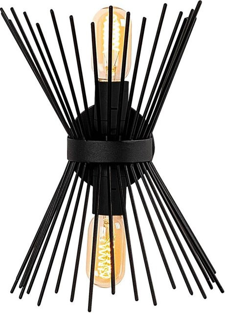 Opviq Wandleuchte Kirpi in Schwarz aus Metall mit 2 E27 Fassungen, B/H/T: 16 x 33 x 16 cm - Bild 1