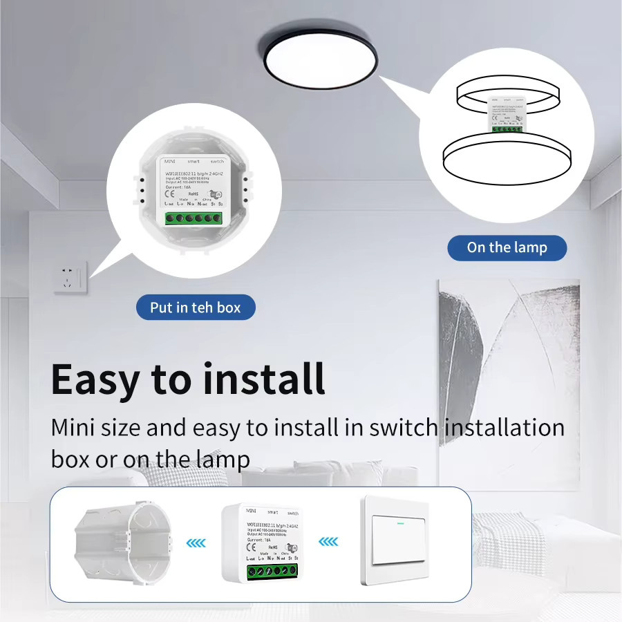 GGBEE EWelink WIFI Smart Mini Switch in Weiß mit App-Steuerung und Sprachsteuerung für Alexa und Google Assistant - Bild 4