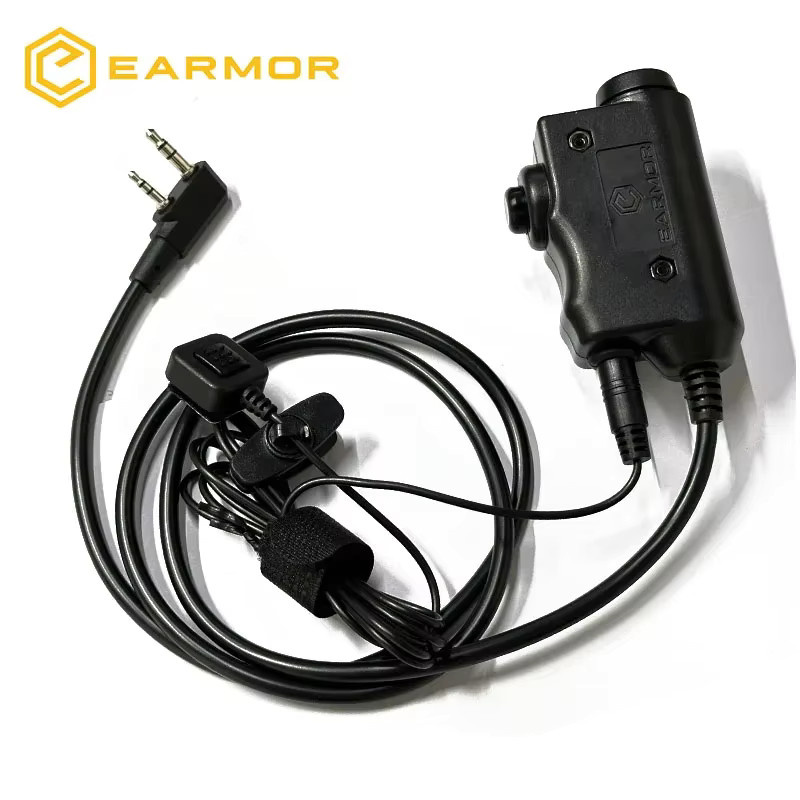 Earmor Taktisches PTT Interface für Kenwood und Baofeng Funkgeräte, Aktiver Gehörschutz M32/M32H in Schwarz - Bild 2
