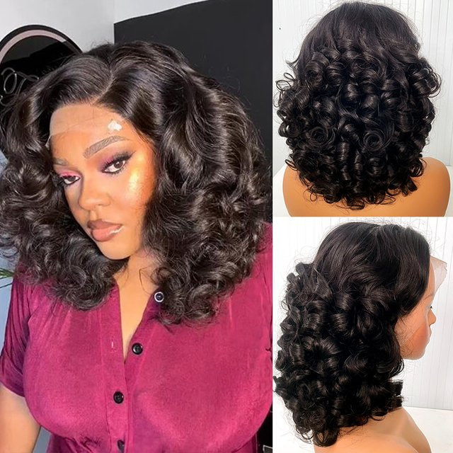 Dream Diana Echthaarperücke, 13x4 HD Lace Frontal, 250 % Dichte, Bouncy Wave - Bild 1