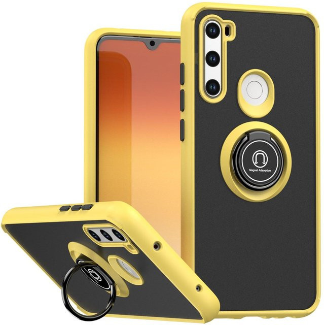Schutzhülle für Xiaomi Redmi Note 8 und Redmi Note 8 Pro mit magnetischem Ring-Ständer in Gelb - Bild 1