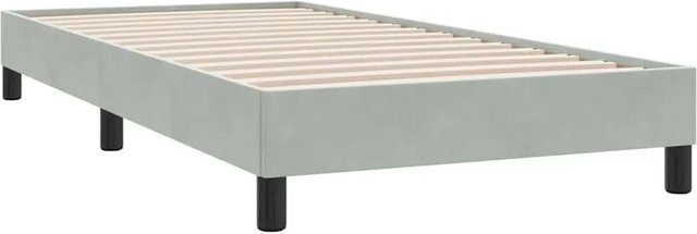 vidaXL Bettgestell aus Samt in Hellgrau ohne Matratze B/T/H: 90 x 25 x 223 cm - Bild 1