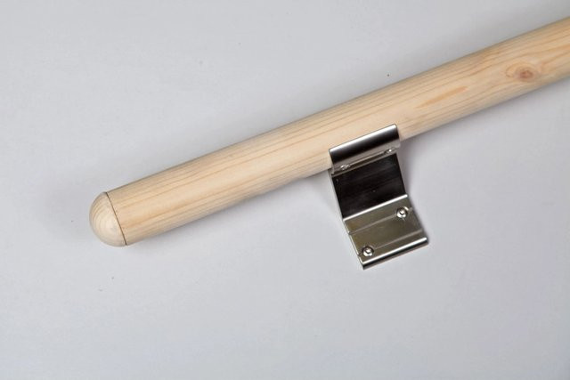 Handlauf dieda aus Massivholz Fichte in Braun und Beige, Rund, Durchmesser: 40 mm, Länge: 1500 mm - Bild 1