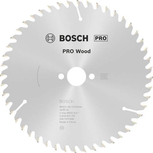 Bosch Optiline Wood Kreissägeblatt mit 48 Zähnen, Hartmetall, Farbe: Silber, Durchmesser: 160 mm, Bohrung: 20/16 mm, Breite: 1,8 mm - Bild 1