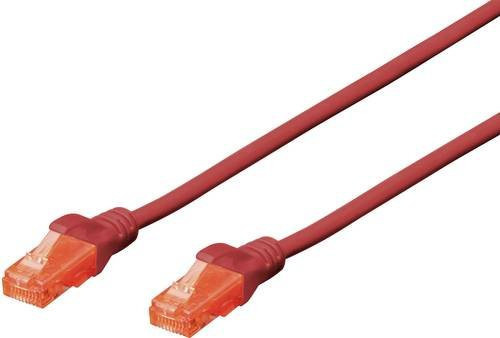 Digitus RJ45 Patchkabel CAT 6 U/UTP Ethernet LAN Kabel Rot, Länge: 2,00 m - Bild 1