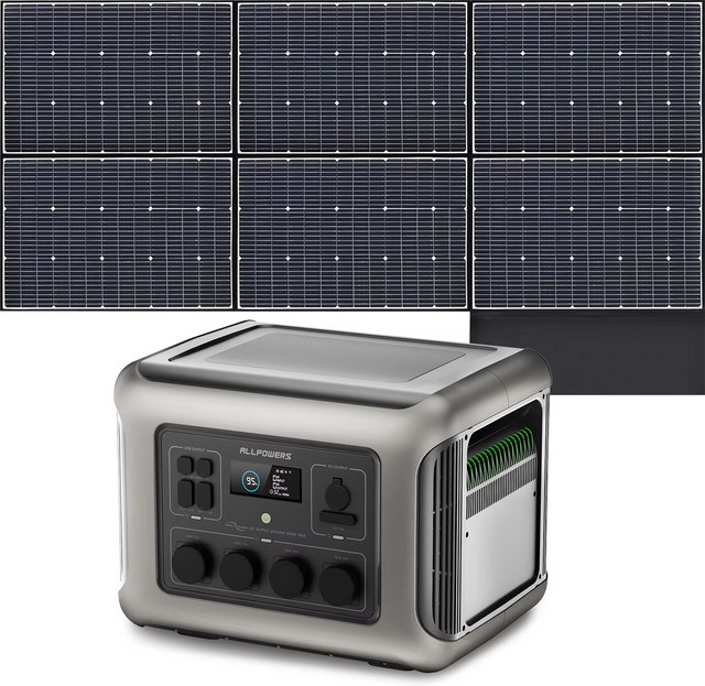ALLPOWERS R2500 Solargenerator Tragbare Powerstation 2500W 1920Wh in Grau mit Solarmodulen für Camping, Wohnmobil und Zuhause - Bild 1