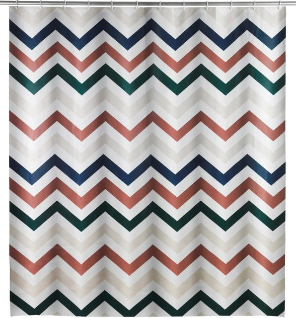 Wenko Duschvorhang Agropoli Mehrfarbig B: 180 cm, H: 200 cm, wasserdicht mit Grafik-Design - Bild 1