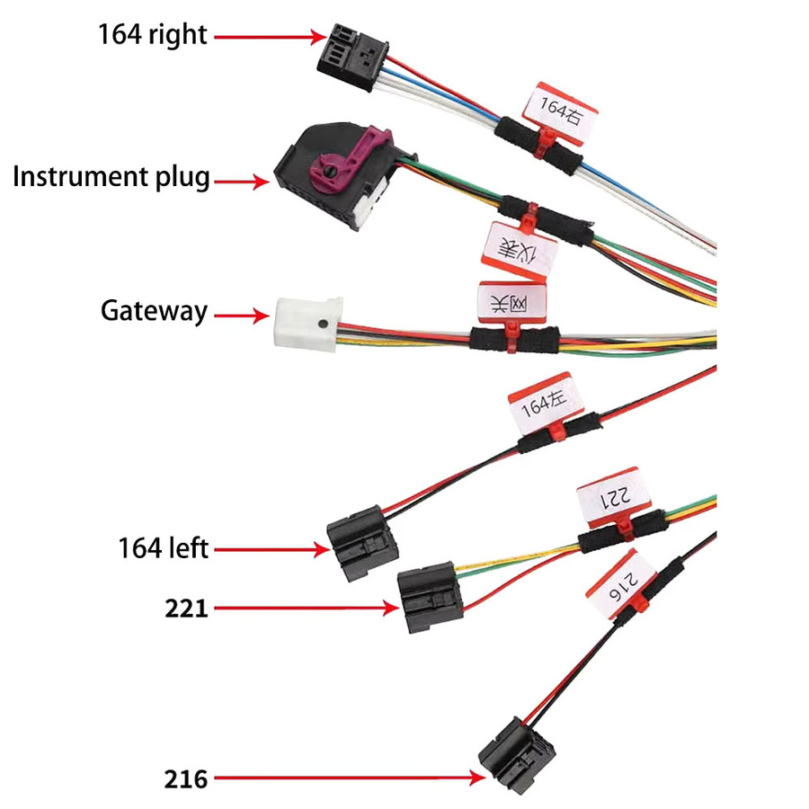 OBDOK ELV-Schloss-Testplattform-Kabel für Mercedes-Benz zur Schlüsselprogrammierung und bei Schlüsselverlust, unterstützt VVDI Großtablet, Schwarz/Mehrfarbig - Bild 3