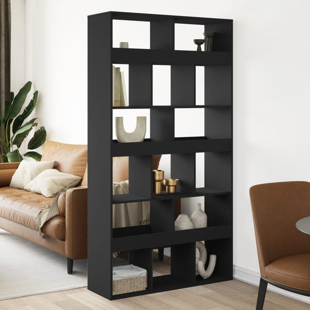 vidaXL Raumteiler Regal in Schwarz aus Holzwerkstoff, B/T/H: 100 x 33 x 187,5 cm - Bild 3