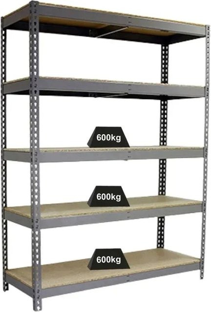 PROREGAL Schwerlastregal Wood Beast Grey, 5 Ebenen, H x B x T: 200 x 180 x 60 cm - Bild 1