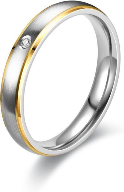 Lucky Star Jewelry Partnerringe, Titanstahl, Zirkonia, Unisex, Bicolor - Bild 1